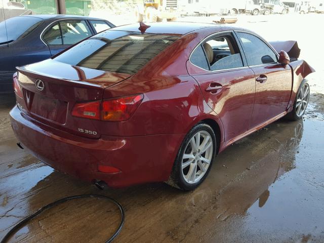 JTHBE262975015767 - 2007 LEXUS IS 350 RED photo 4