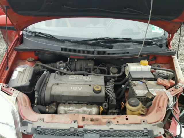 KL1TD56667B125102 - 2007 CHEVROLET AVEO BASE Қызыл фото 7