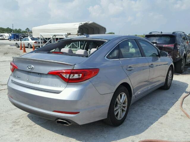 5NPE24AF5FH165368 - 2015 HYUNDAI SONATA SE GRAY photo 4