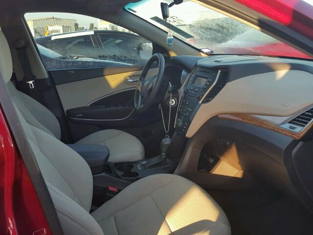 5XYZT3LB5GG307858 - 2016 HYUNDAI SANTA FE S RED photo 5