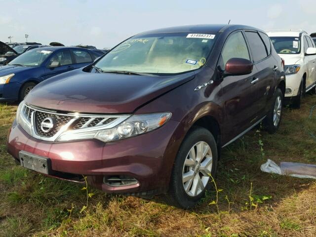 JN8AZ1MU9DW205966 - 2013 NISSAN MURANO BURGUNDY photo 2