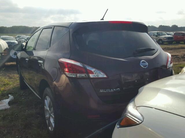 JN8AZ1MU9DW205966 - 2013 NISSAN MURANO BURGUNDY photo 3