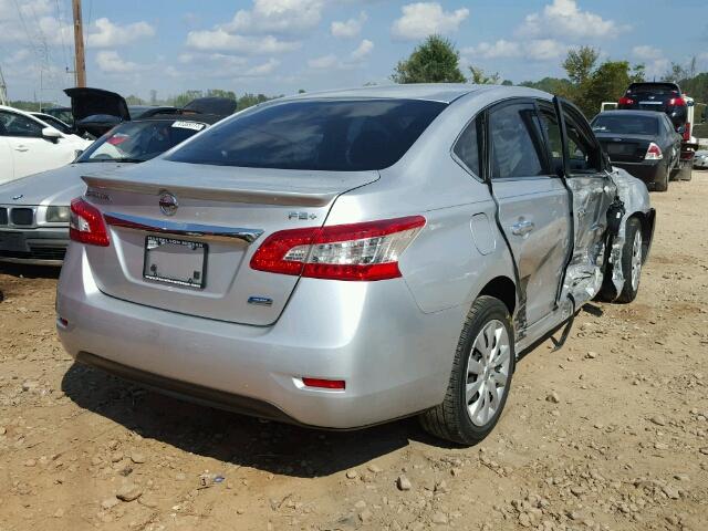 3N1AB7AP5EY231401 - 2014 NISSAN SENTRA S SILVER photo 4