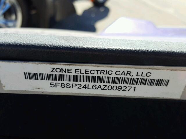 5F8SP24L6AZ009271 - 2010 ZONE GOLF CART PURPLE photo 10