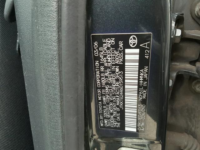 JTKKT624460159513 - 2006 TOYOTA SCION XA ნაცრისფერი ფოტო 10