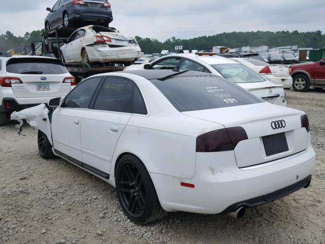 WAUAF78E48A062435 - 2008 AUDI A4 2.0T WHITE photo 3