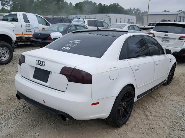 WAUAF78E48A062435 - 2008 AUDI A4 2.0T WHITE photo 4