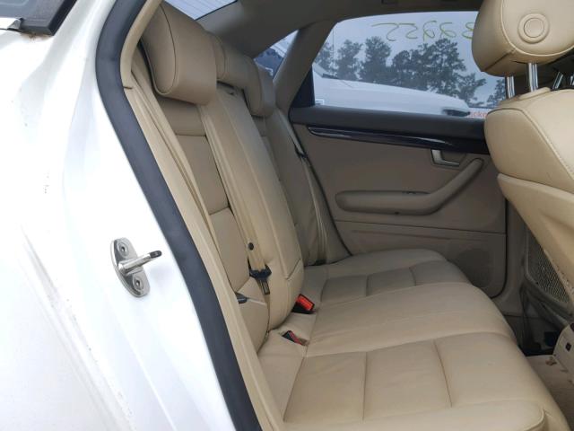 WAUAF78E48A062435 - 2008 AUDI A4 2.0T WHITE photo 6