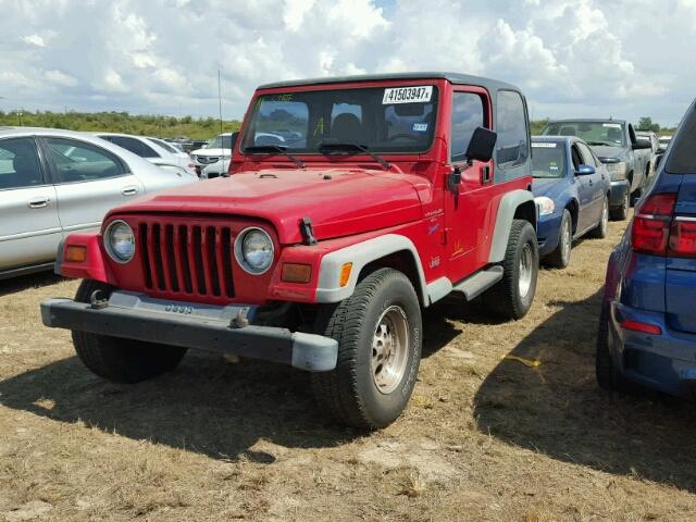 1J4FY19S4VP521793 - 1997 JEEP WRANGLER / RED photo 2