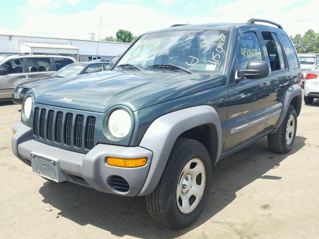 1J4GL48K32W103782 - 2002 JEEP LIBERTY GREEN photo 2