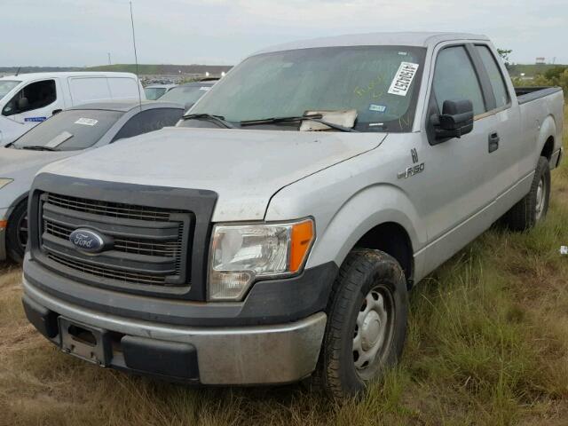 1FTEX1CM2EKE43347 - 2014 FORD F150 SILVER photo 2