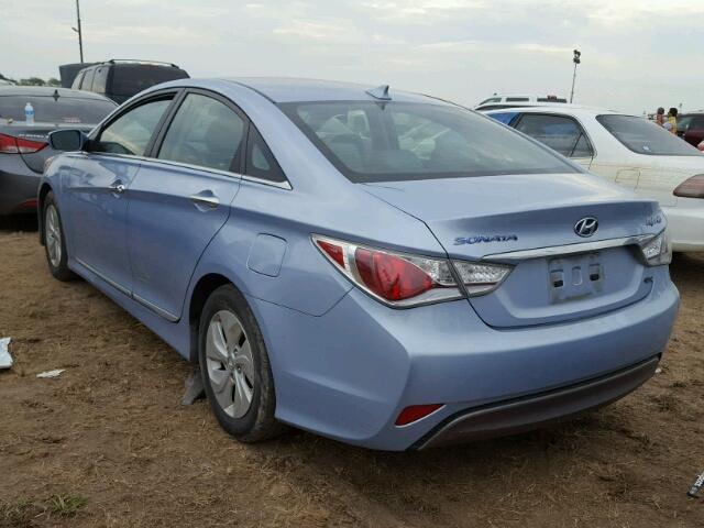 KMHEC4A42DA082928 - 2013 HYUNDAI SONATA HYB BLUE photo 3