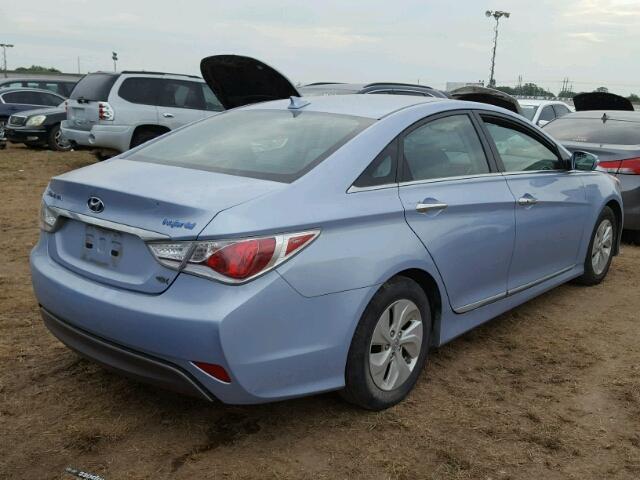 KMHEC4A42DA082928 - 2013 HYUNDAI SONATA HYB BLUE photo 4