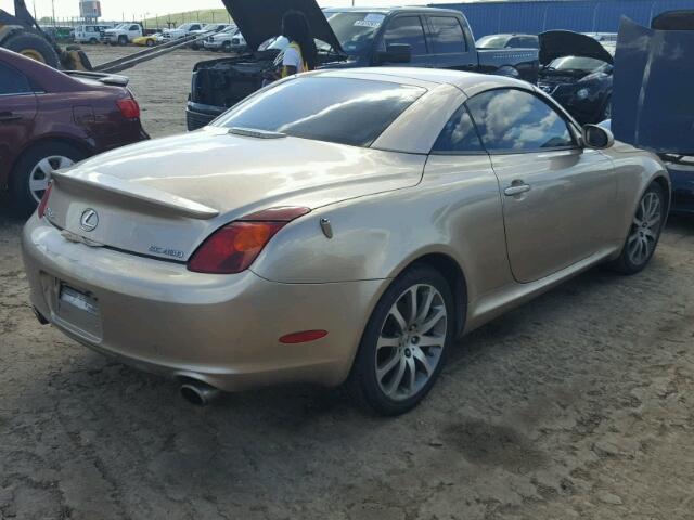 JTHFN48Y250070179 - 2005 LEXUS SC 430 TAN photo 4