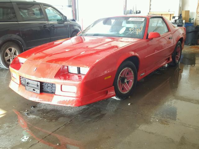 1G1FP23T2ML162362 - 1991 CHEVROLET CAMARO RS RED photo 2