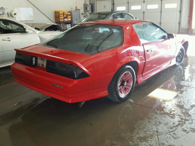 1G1FP23T2ML162362 - 1991 CHEVROLET CAMARO RS RED photo 4