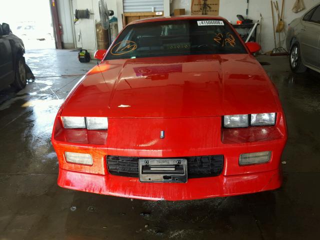 1G1FP23T2ML162362 - 1991 CHEVROLET CAMARO RS RED photo 9