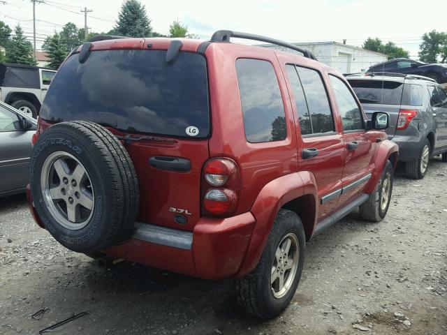 1J4GL38K75W666347 - 2005 JEEP LIBERTY RE RED photo 4