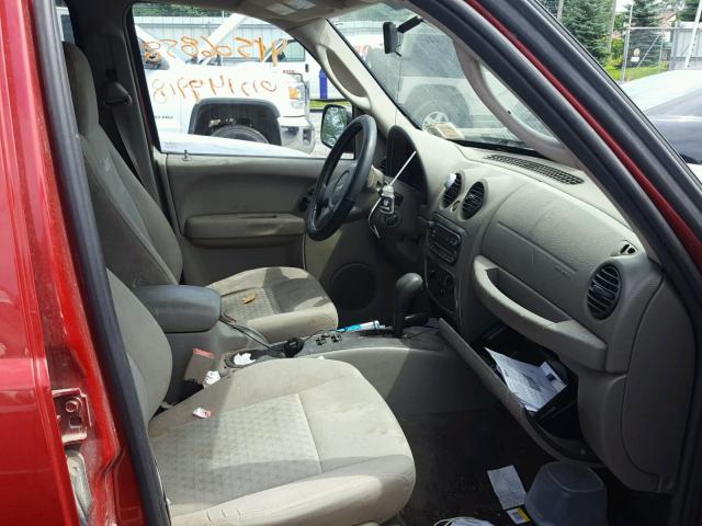 1J4GL38K75W666347 - 2005 JEEP LIBERTY RE RED photo 5