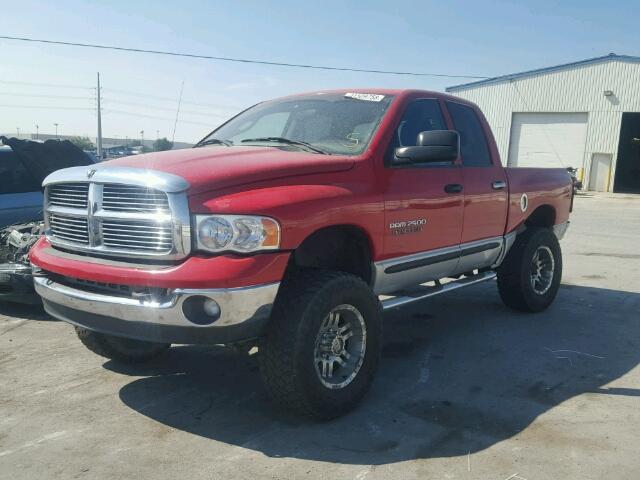 3D7KS28CX5G833603 - 2005 DODGE RAM 2500 S RED photo 2