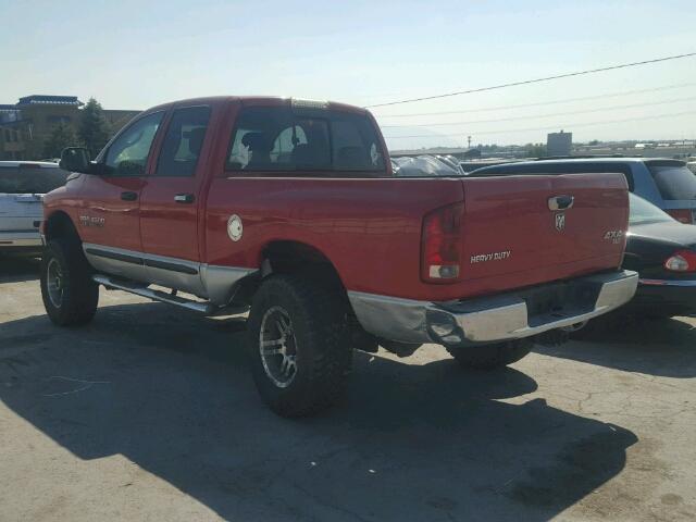 3D7KS28CX5G833603 - 2005 DODGE RAM 2500 S RED photo 3