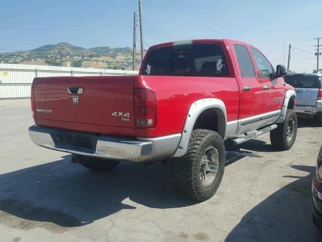 3D7KS28CX5G833603 - 2005 DODGE RAM 2500 S RED photo 4