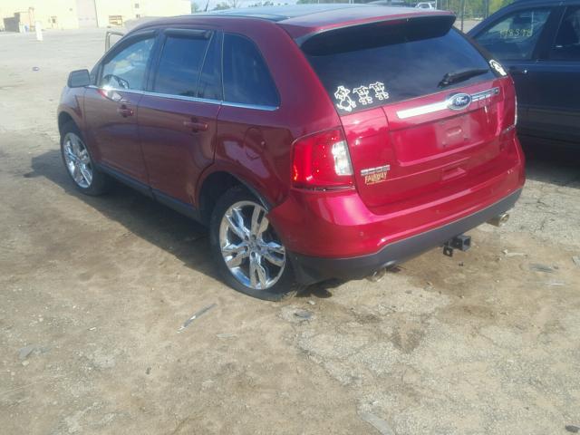 2FMDK3KC7DBB49882 - 2013 FORD EDGE LIMIT RED photo 3