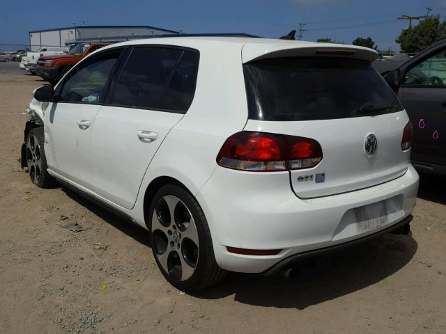 WVWHV7AJ1CW264205 - 2012 VOLKSWAGEN GTI WHITE photo 3