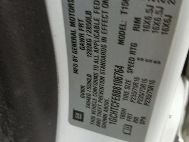 1GCHTCFE8B8106764 - 2011 CHEVROLET COLORADO L WHITE photo 10