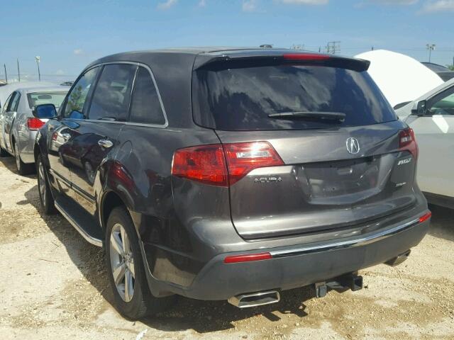 2HNYD2H66BH520319 - 2011 ACURA MDX CHARCOAL photo 3