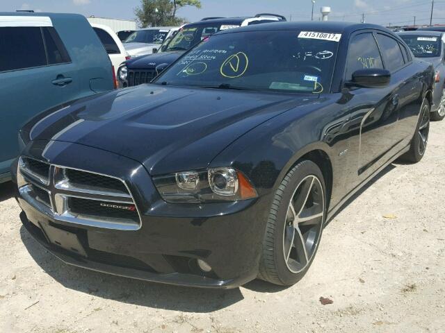 2C3CDXCT3EH322056 - 2014 DODGE CHARGER BLACK photo 2