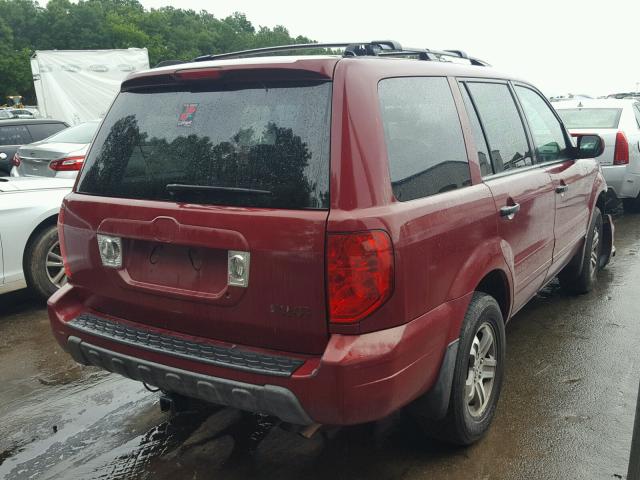 2HKYF184X3H574305 - 2003 HONDA PILOT EX RED photo 4