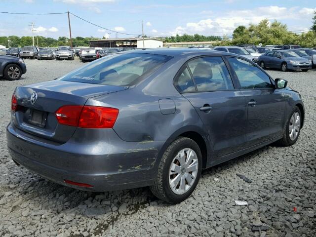 3VW2K7AJ8BM323440 - 2011 VOLKSWAGEN JETTA BASE Մոխրագույն լուսանկար 4