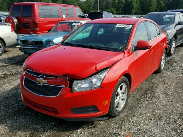 1G1PC5SB3E7123705 - 2014 CHEVROLET CRUZE LT RED photo 2