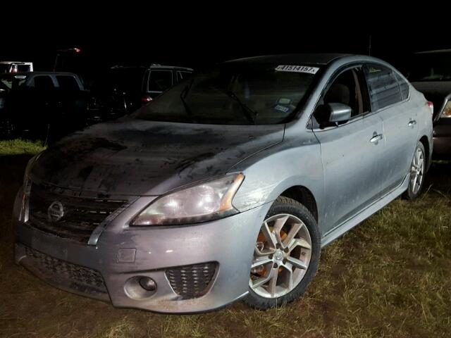 3N1AB7AP3DL709567 - 2013 NISSAN SENTRA S GRAY photo 2