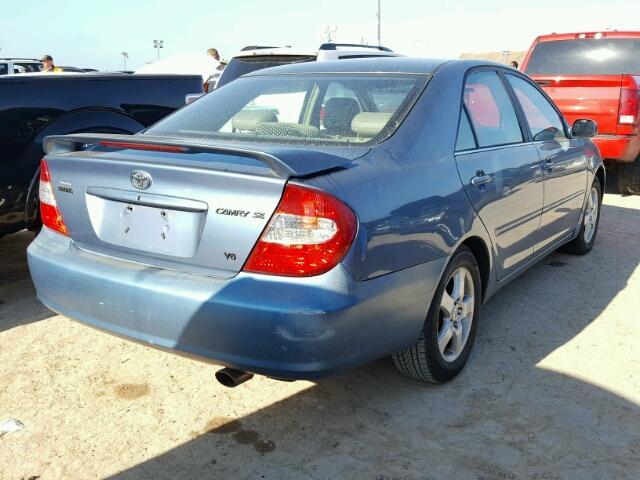 4T1BF30K63U553352 - 2003 TOYOTA CAMRY BLUE photo 4