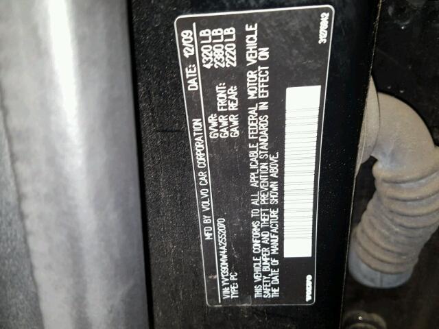 YV1390MW4A2552070 - 2010 VOLVO V50 BLACK photo 10