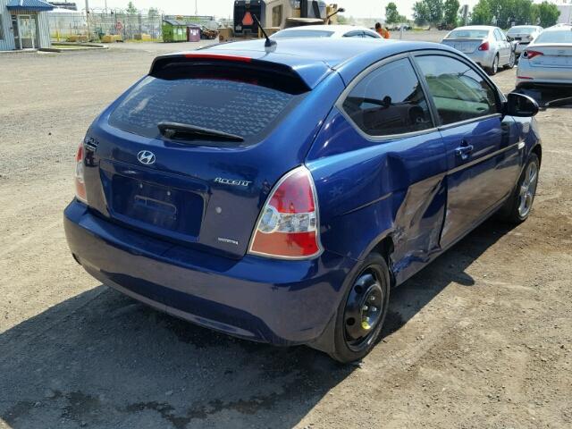 KMHCN35C69U133866 - 2009 HYUNDAI ACCENT SE BLUE photo 4