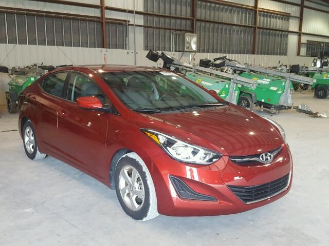 5NPDH4AE6EH533928 - 2014 HYUNDAI ELANTRA SE RED photo 1