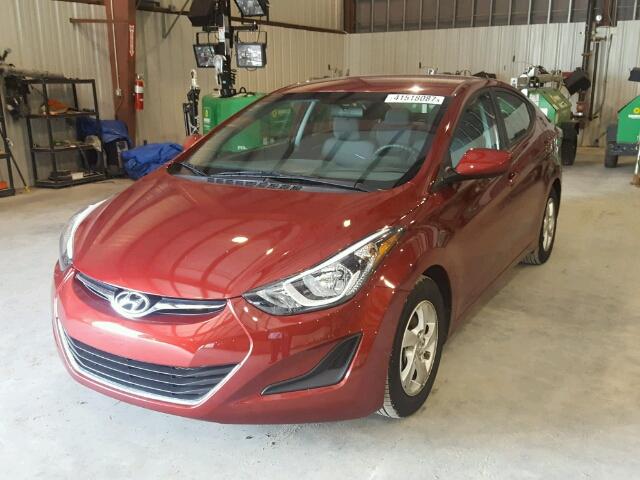 5NPDH4AE6EH533928 - 2014 HYUNDAI ELANTRA SE RED photo 2