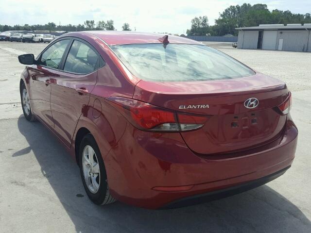 5NPDH4AE6EH533928 - 2014 HYUNDAI ELANTRA SE RED photo 3