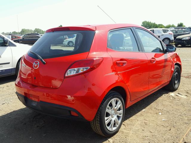 JM1DE1KY7E0180659 - 2014 MAZDA MAZDA2 SPO RED photo 4