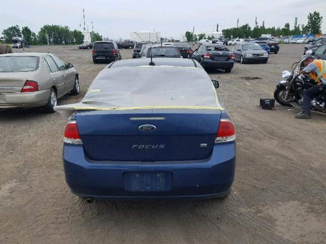 1FAHP34N68W240318 - 2008 FORD FOCUS S/SE BLUE photo 9