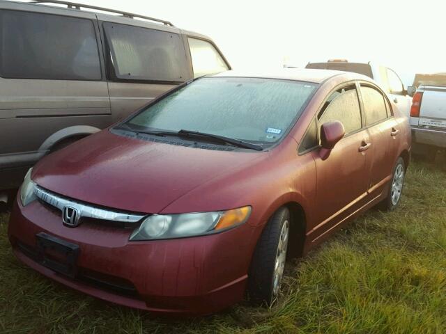 1HGFA16507L136221 - 2007 HONDA CIVIC MAROON photo 2