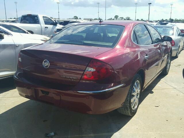 2G4WD582381135762 - 2008 BUICK LACROSSE BURGUNDY photo 4