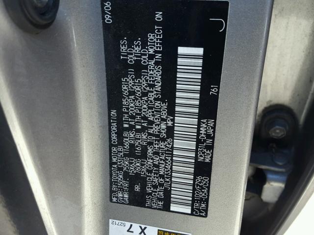 JTLKT334664117426 - 2006 TOYOTA SCION XB Gümüş foto 10