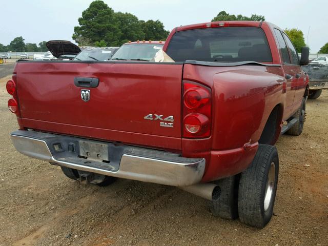 3D7MX48A17G787408 - 2007 DODGE RAM 3500 S RED photo 4