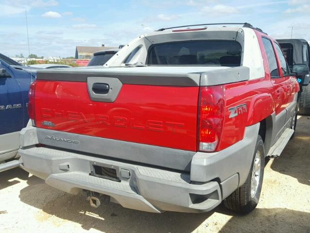 3GNEC13T42G270024 - 2002 CHEVROLET AVALANCHE RED photo 4