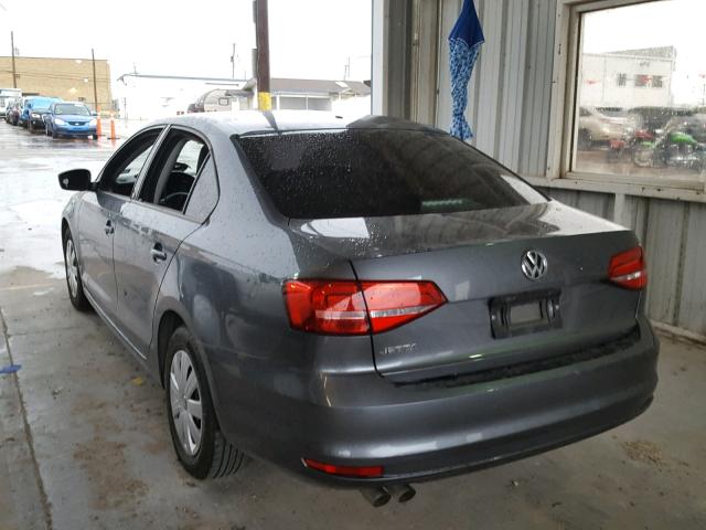 3VW2K7AJ3FM335498 - 2015 VOLKSWAGEN JETTA BASE ნაცრისფერი ფოტო 3