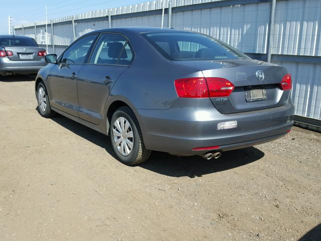 3VW2K7AJ7CM302595 - 2012 VOLKSWAGEN JETTA BASE Գրաֆիտ լուսանկար 3
